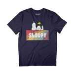 All+Every Peanuts Snoopy and Woodstock Rainbow Block Men's T-Shirt