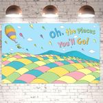 Oh The Places You'll Go Photo Booth Backdrop Dr. Seuss Graduation Travel Theme Party Decor Photography Background Wall Decoration