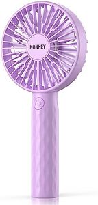 HonHey Handheld Fan, Super Mini Portable Fan with Rechargeable Battery Operated and 3 Adjustable Speed, Personal Hand Held Fan for Girls Women Kids Outdoor Travelling Indoor Office Home Eyelash Fan