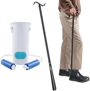 Kekoy 3 in 1 Sock Aid Device for Seniors Kit [Sock Aid and Dressing Stick] -Sock Aide Device with Foam Handles, 35 Inch Adjustable Extended Shoe Horn & Sock Puller Aid Easy On and Off