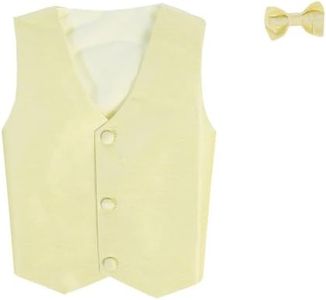 Vest and Clip On Baby Boy Bowtie set - YELLOW - 4T