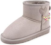 Stelle Girls Snow Boots Warm Winter Boots for Toddlers/Little/Big Kids（Grey,10MT