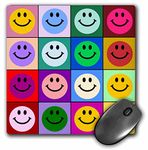 3Drose LLC 8 X 8 X 0.25 Inches Mouse Pad, Geeky Smiley Face Cute Geek Happy Nerd Yellow Smilie with Glasses Smiling Studious Cartoon Smile (Mp_113100_1)