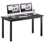 DlandHome 63 inches X-Large Computer Desk, Composite Wood Board, Decent and Steady Home Office Desk/Workstation/Table, BS1-160BB Black Walnut and Black Legs, 1 Pack