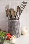 Homiu Natural Marble Tool Crock Utensil Holder Ideal Storage Pot, Interior Home Décor, Gift Anti-Slip & Scratch Resistant