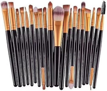 ZXUY Makeup Brushes Set Professional Premium Synthetic Kabuki Foundation Cream Face Powder Blush Concealer Eyeshadow Brush Cosmetic Brushes (Black 20Pcs)