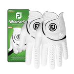 FootJoy Men's WeatherSof 2-Pack Golf Glove, White, Medium, Worn on Left Hand