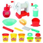 Play-Doh Kitchen Creations Spiral Fries Playset for Kids 3 Years and Up with Toy French Fry Maker, Drizzle, and 5 Modeling Compound Colors, Non-Toxic