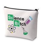 Chemist Gift Biology Chemistry Gift Science Bitch Funny Cosmetic Bag for Science Girls Chemistry Science Gift for Science Teacher Biology Graduation Gifts, Beige