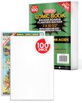 Comic Book Boards - Backboard 24PT - Compatible for All DC Comics and Marvel Comics White Boards - Comic Book Storage (Pack of 100) (Regular-Silver Age Comic)