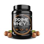 QNT Prime Whey Protein Powder | Triple Blend of Whey Concentrate, Whey Isolate & hydrolysate) | 25g Pure Protein Per Scoop | BCAA for Quick Muscle Recovery (Hazelnut Coffee, 1 kg)