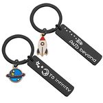 MAOFAED Couples Keychain I Love You to Infinity and Beyond Boyfriend Girlfriend Gift BFF Daughter Son Gift (rocket plant CA black)