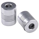 Invento 2pcs 5 x 8mm Aluminium Flexible Coupling for Nema 17 Z Axis 3D Printer CNC DIY