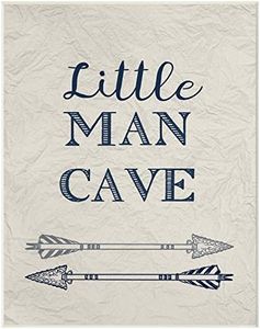 Stupell Home Décor Little Man Cave Arrows Illustration Wall Plaque Art, 10 x 0.5 x 15, Proudly Made in USA