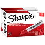 Sharpie Pro King Size Permanent Markers, Chisel Tip, Red, Box of 12