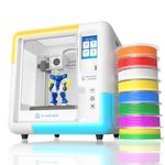 X-MAKER 3D Printer with 8 PLA Filament Set, Kids Friendly Design Apps，Fully Enclosed, Creation Courses, and Idea for Schools, Households, Wi-Fi Printing, Resume Printing, Silent Printing