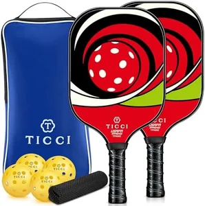 Pickleball Paddles Set of 2, USAPA Approved Fiberglass Pickleball Set with 4 Balls & Carry Bag, Lightweight Rackets for Beginners & Adults
