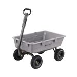 Gorilla Carts Poly Garden Dump Cart with Steel Frame and 10" Pneumatic Tires,800-lbs. Capacity, Gray