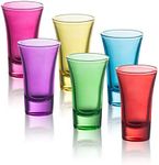 M&N HOME Colorful Shot Glasses - Fun Bachelor Party Decorations or Bar Glasses - 2 ounce Set of 6