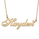 HUAN XUN Personalized Custom Initial Pendant Name Necklaces for Women Girls in Gold Silver, Stainless Steel, stainless-steel