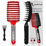 Voremy Magical Brush Detangler 2 Pack, HIPPIH Anti-Static Detangling Brush for Curly Thick Hair, No Pull Hair Brush for Women, Men, Kids, Vormey Ultra Detangler Brush Can Add Shine and Smoothing Hair