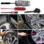 4Pcs Wheel Brushes for Car Detailing HADEEONG Car Cleaning Kit Metal Free Bendable Soft Car Wash Kit for Car Vehicle Tire Rim Engines Cleaning