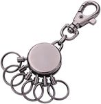Troika Basic – the ingenious key organisation. Makes even the biggest keyring easy to handle. Change in seconds. Quality and safety. Gift packaging, Gun Metal, 6 Ringe