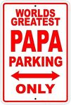 Cloud Jackgold Vintage Decor World's Greatest Papa Parking Only Sign Gift Wall Novelty Aluminum 8"x12" Original Country Home Decor