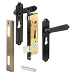 Prime-Line Products K 5057 Security Door Non-Locking Mortise Handle Set, Steel & Diecast Construction, Black