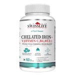 Swisslife Forever Chelated Iron Folic acid with Vit.C| Chelated Iron Capsules with probiotics| Chelated Iron with Vit.C, Vit. B6, Vit.B9, Vit. B12 (60 Capsule)