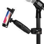 Peastrex Music Boom Microphone Mic Stand Phone Holder Mount with Long Arm and Super Clamp 360° Rotation for Phone 14 13 12 11 MAX Pro Samsung Galaxy S22 S21 Google Pixel, 3.5 to 7" Smartphone