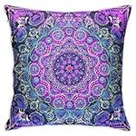 Xchinkl Boho Chic Bohemian Cosmic Love Mandala Retro Floral Bedroom Throw Pillow Covers Home Decorative Couch Sofa Square Cushion Pillow Case 18x18 In (220501)