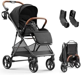 MAMAZING Air Lux Baby Stroller with Carbon Fiber Frame, One-Hand Fold & Reversible Seat, Magnetic 5-Pt Harness, Car Seat Adapter, 15.8lbs, Meteorite