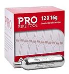 Pro Bike Tool 16g Co2 Cartridges - Threaded, Fast Tire Inflation for Road, MTB, Cyclocross, Gravel, Hybrid, Commuter Bikes - Durable, Portable, Essential for On-The-go Repairs