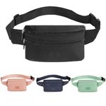 Bumbags Waist Fanny Pack Ladies Fashion Bum Bag with Adjustable Belt for Sport Running Hiking Jogging Girls Women Men (Black)