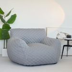 FHIAYWEO Giant Bean Bag Chair,Bean Bag Sofa Chair with Armrests, Bean Bag Couch Stuffed High-Density Foam, 3D Quilted Fabric Lazy Sofa Comfy Chair,Large BeanBag Chair for Adults in Livingroom,Bedroom