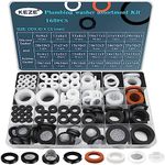 KEZE 160PCS Silicone and Rubber Gasket for Shower Head Gasket Garden Hose Gasket for 1", 3/4", 1/2", 3/8", Pipe Repair