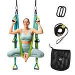 Yoga Trapeze [official] – Yoga Swing/Sling/Inversion Tool, Blue/Green by YOGABODY – with Free DVD