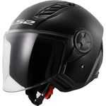 LS2 Motorcycle Helmet - Open Face OF562 - Airflow LS2 Gloss Black Long – XL