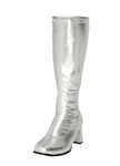 Ladies Womens Fancy Dress Party Go Go Boots 60s 70s Retro Size 3 4 5 6 7 8 9 10 11 12 (11 UK, Silver)