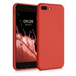 kwmobile Case Compatible with Apple iPhone 7 Plus/iPhone 8 Plus Case - Slim Protective TPU Silicone Phone Cover - Tangerine Orange