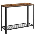 VASAGLE Console Table, Sofa Table, Metal Frame, Easy Assembly, for Entryway, Rustic Brown ULNT80X