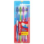 Colgate Soft Toothbrush Value 4 Pack - Extra Clean with Circular Power Soft Bristles, Grip Handle , 4 Toothbrushes, Multicoloured