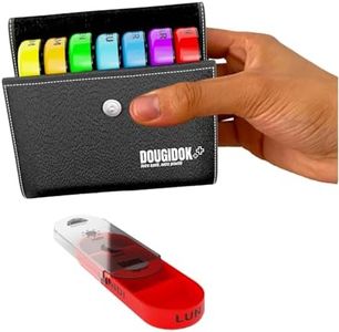Piluliers semainier français I Grande capacité I Matin Midi Soir et Nuit I Pochette en cuir I Compact, léger idéal pour transport, voyage I Ouverture facile I Anti humidité I Compartiment multicolores