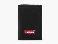 Levi's Men's Batwing Polyester Trifold Wallet Tri-Fold, Regular Black