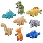 Prextex Plush Dinosaurs 8 Pack 5'' Long Great Gift for Kids Stuffed Animal Assortment Great Set for Kids