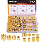 1/4", 3/8", 5/16", 1/2" OD Brass Compression Insert,Sleeve Ferrule,Nut 200PCS