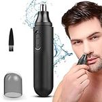 Ear and Nose Hair Trimmer Clipper - Electric Painless Nose Hair Trimmer for Men and Women, Battery-Operated Trimmer with IPX7 Waterproof, Dual Edge Blades for Easy Cleansing Black