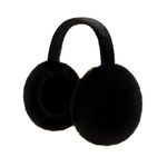 THE DDS STORE Muffs for Women - Winter Ear Warmers - Soft & Warm Cable Knit Furry Fleece Earmuffs - Ear Covers for Cold Weather Puffy Fluffy Earmuffs (Black)