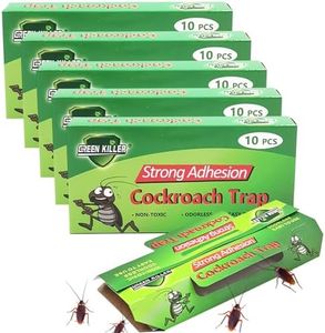 Cockroach Traps, Strong Adhesive Roach Traps, Highly Effective Roach Trap, Cockroaches Killer, Safe Cockroach Bug Trap for Indoor Use, No Smell & Non-Toxic, User Friendly (50 Pack)